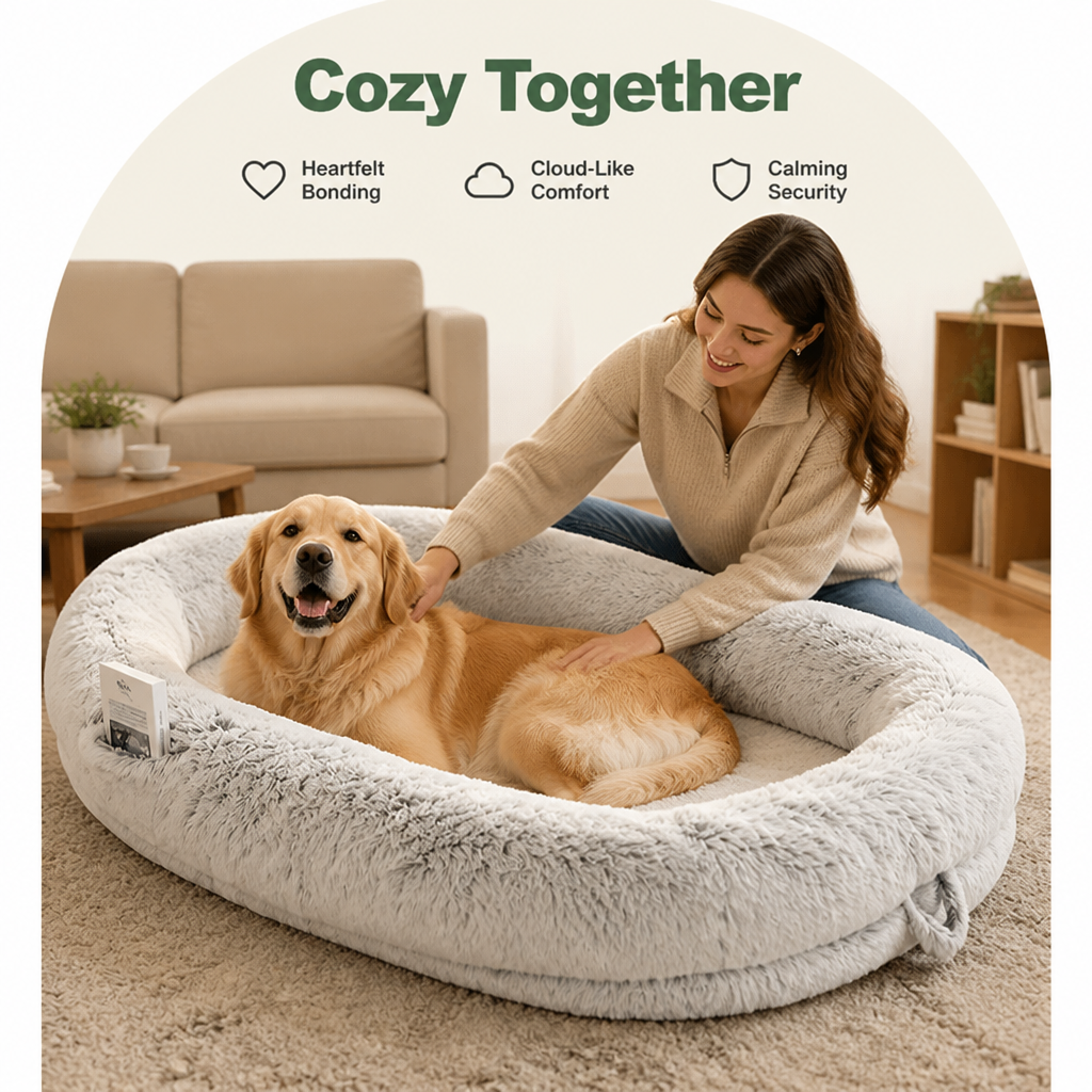 Petmarlow Orthopedic & Washable Faux Fur Human Dog Bed (Detachable Cover) – view 16