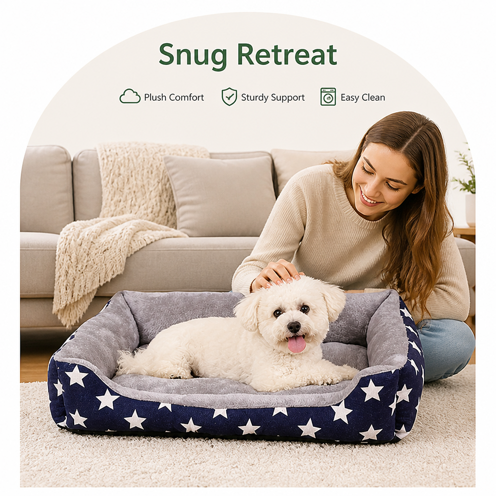 Petmarlow Blue Star Easy-Clean Polyester Dog Mat – view 12