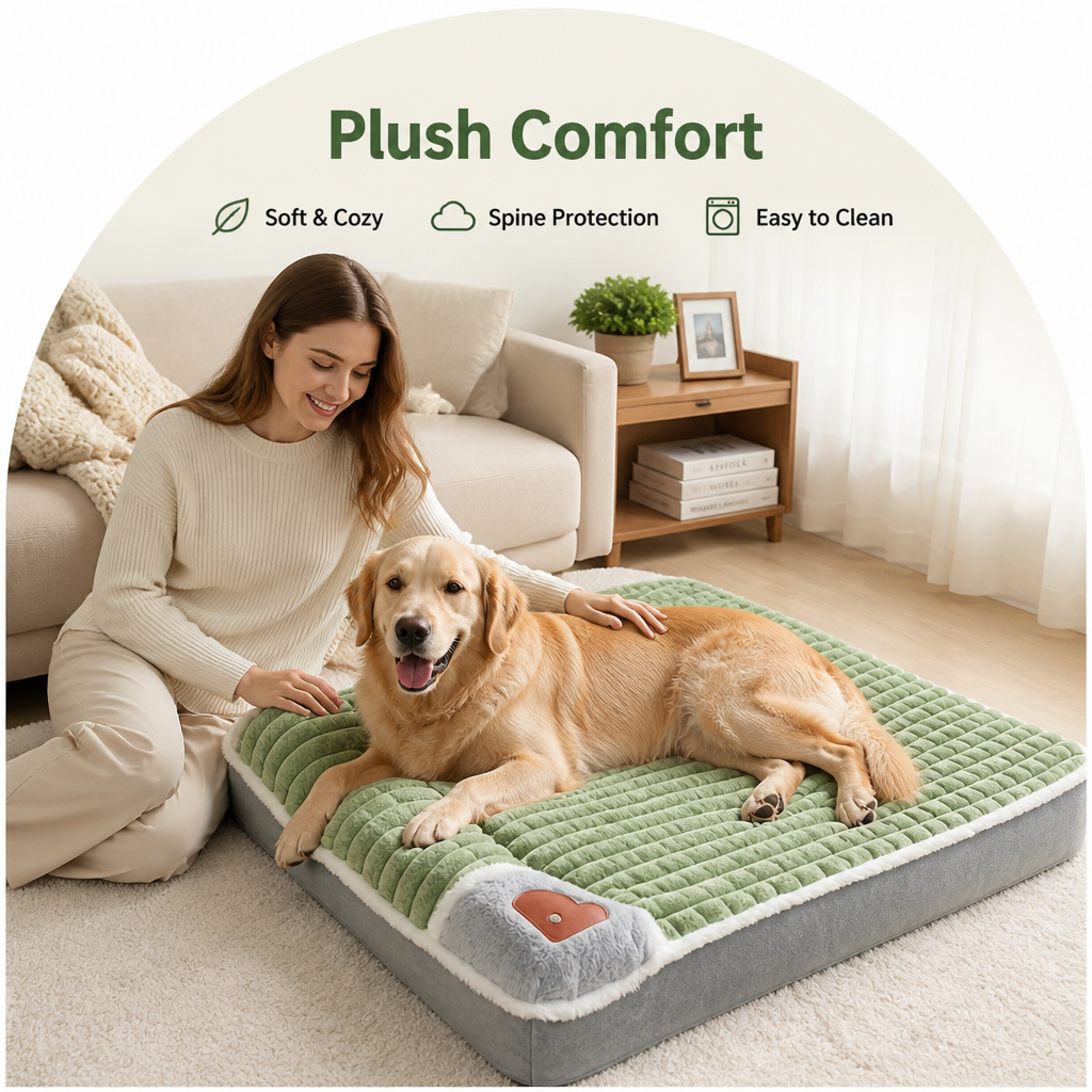 Petmarlow Four-Season Plush & Washable Dog Sleeping Mat (Removable Floor Mat) – view 7