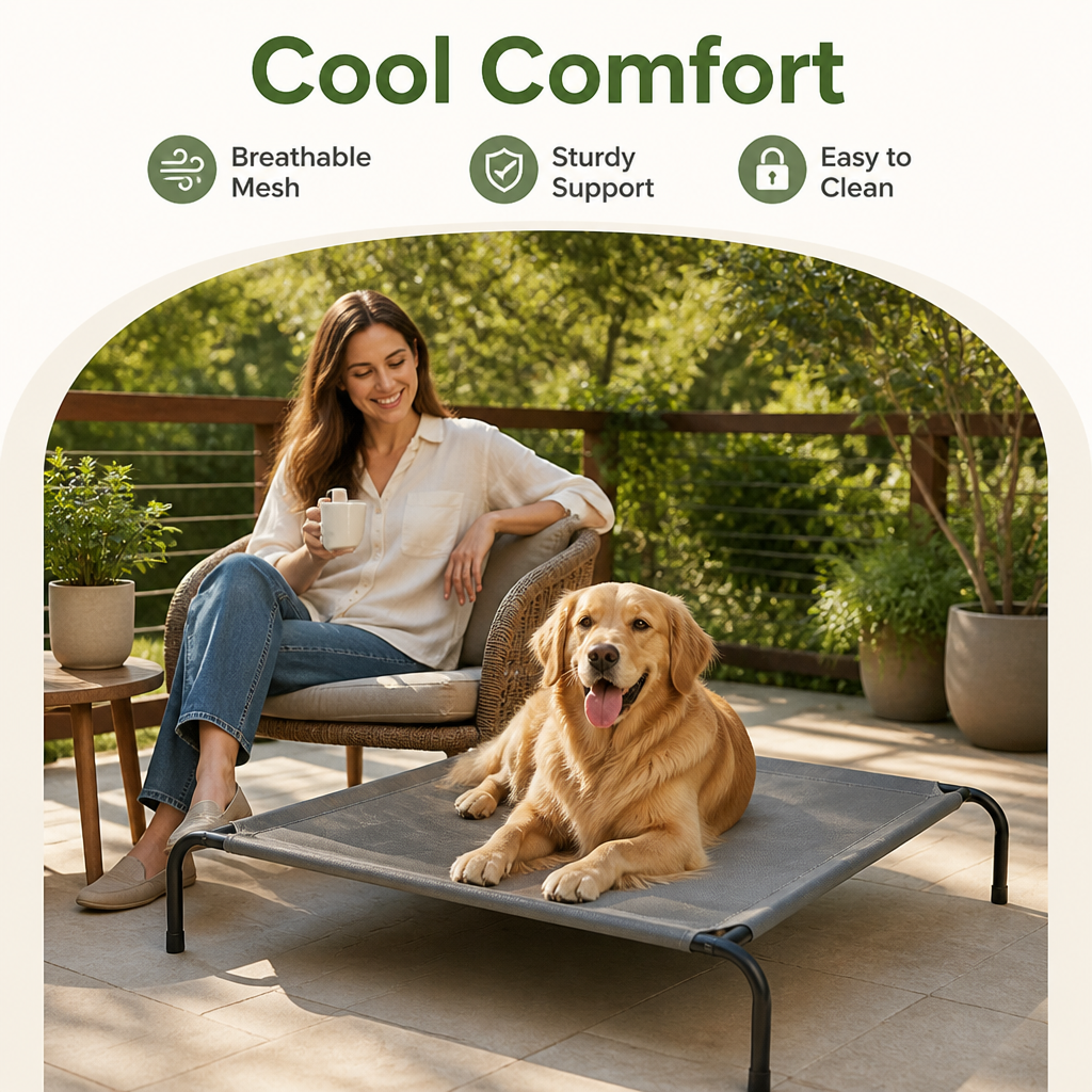 DogBedHouse Cooling Breathable Mesh Elevated Dog Bed – view 8