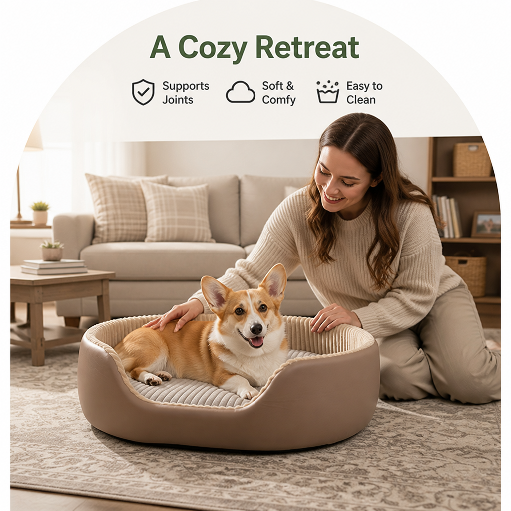 Petmarlow Orthopedic High-Density Sponge Dog Bed (Removable Washable Cover) – view 9