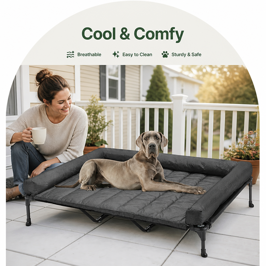 Petmarlow Elevated Cooling Mesh Dog Bed (Removable Pillow-Top) – view 10