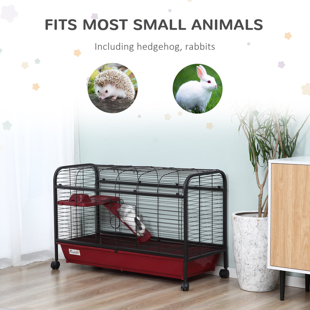 Small Animal Cage with Rolling Wheels and Feeder – view 9