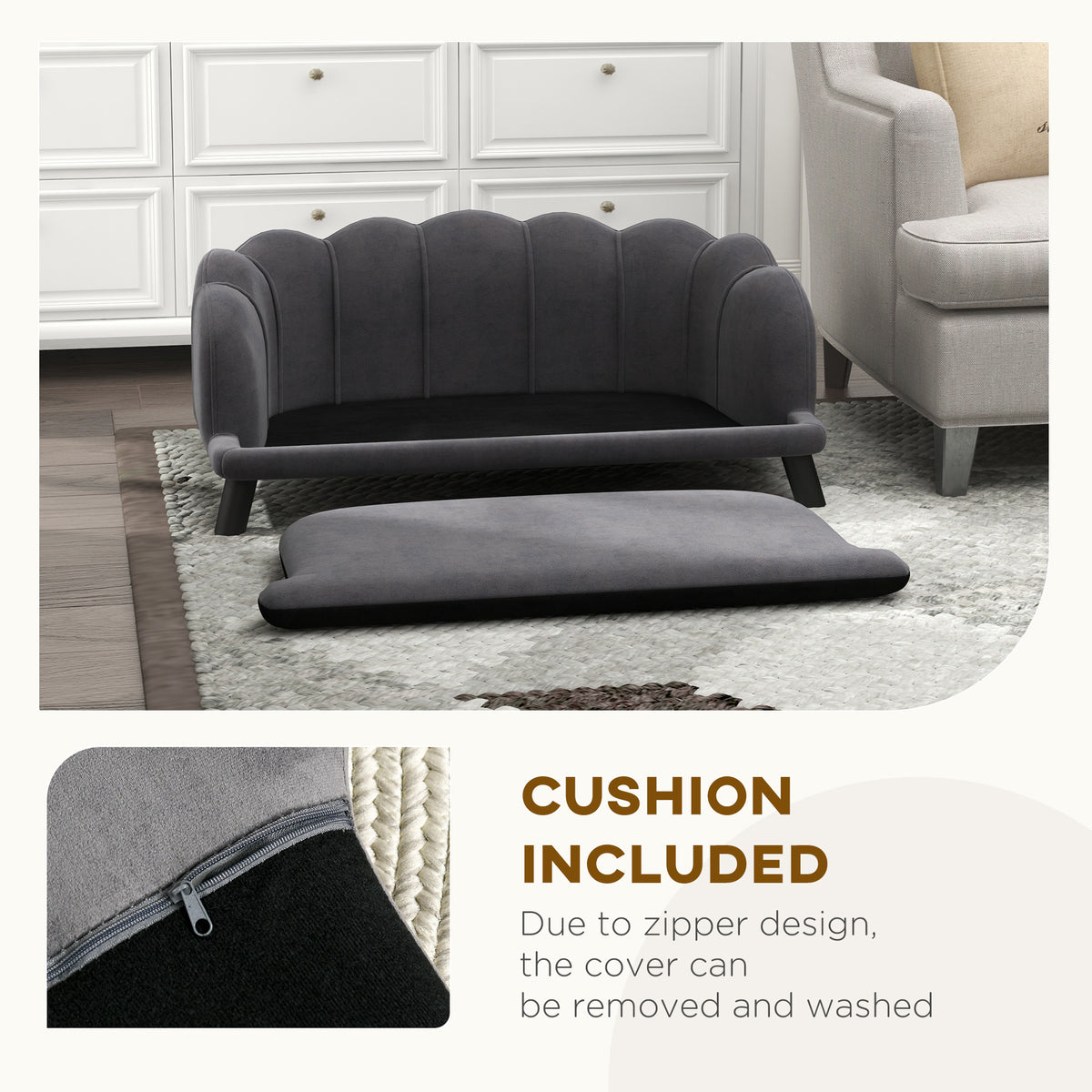 Elegant Pearl Design Pet Sofa for Medium and Large Dogs – view 9
