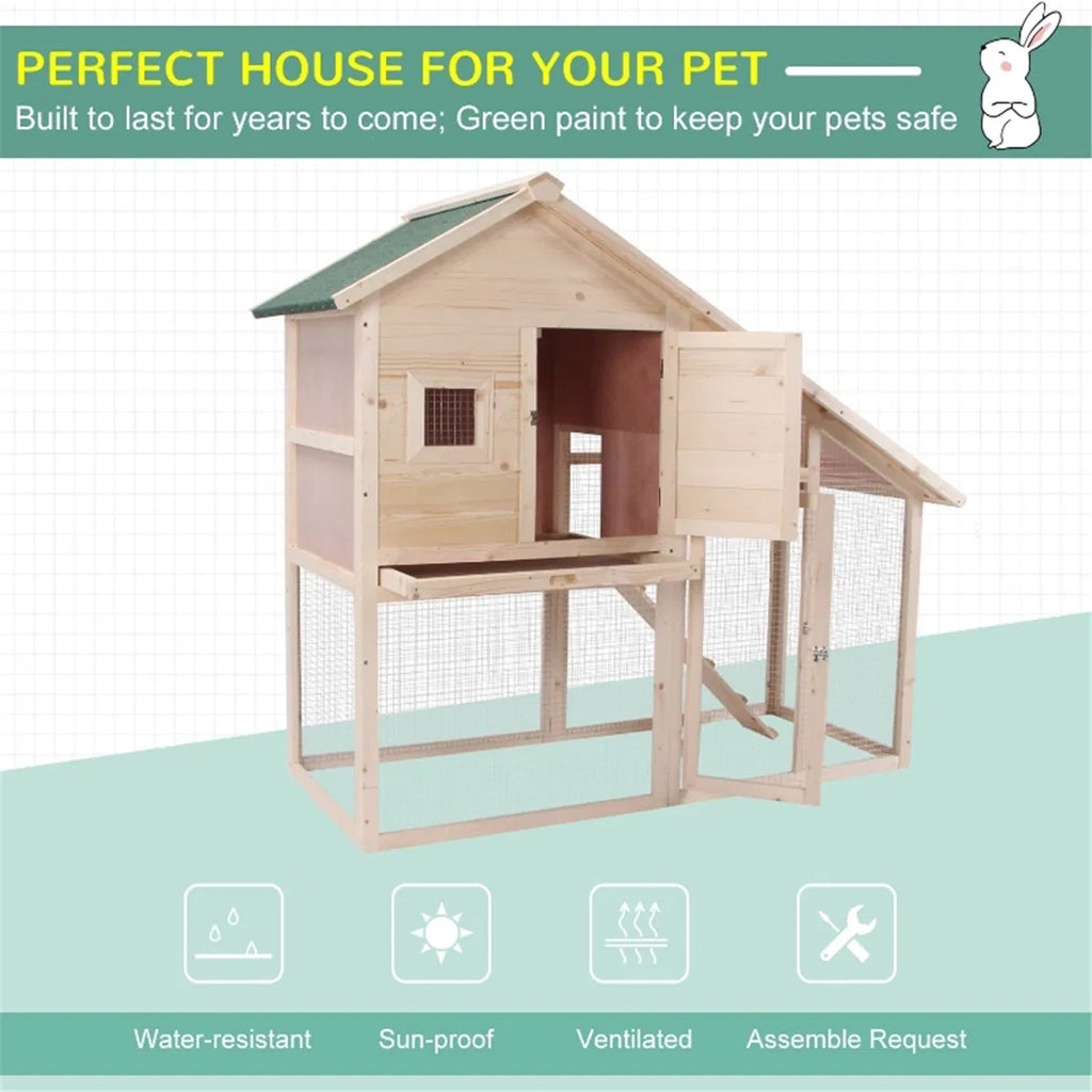 Small Animal Cage with Elevated Living Space and Run – view 8