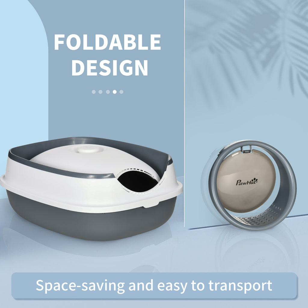 Dome Covered Cat Litter Box with Lid for Privacy – view 9