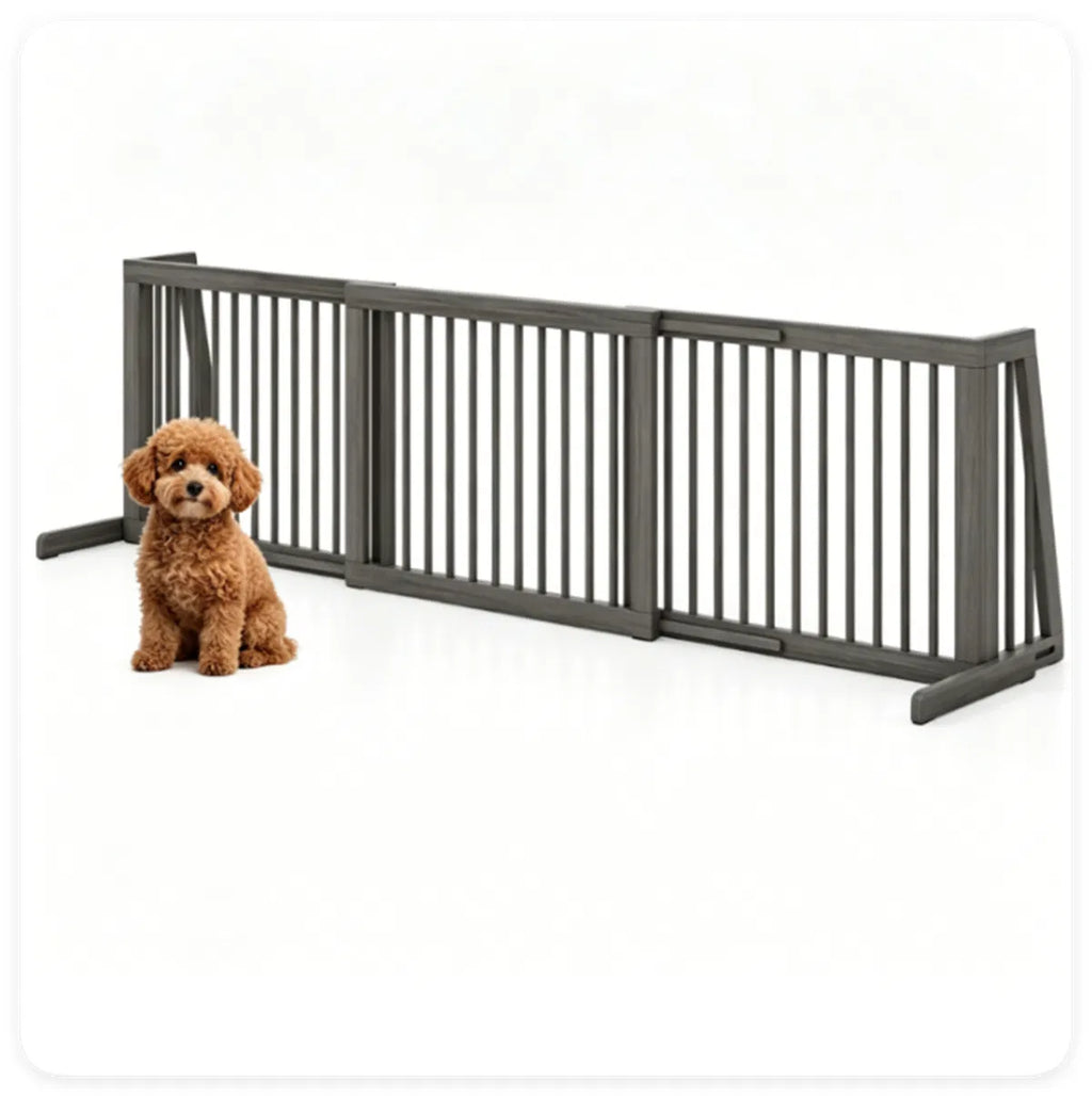 Adjustable Expandable Wooden Pet Gate for Dogs – view 10