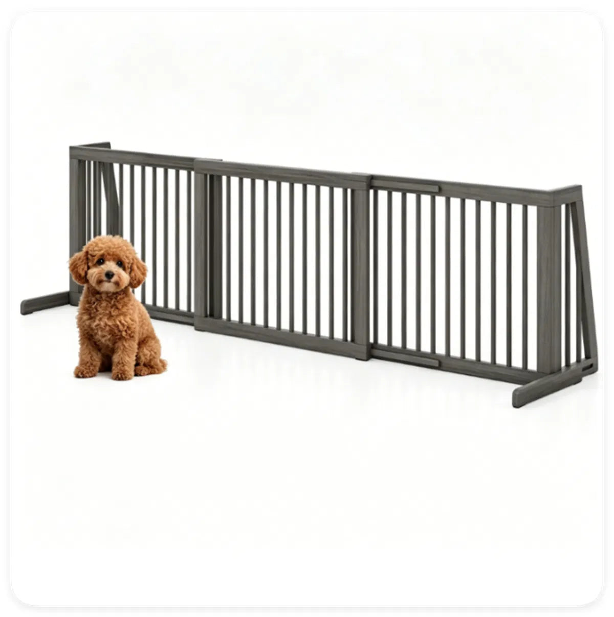 Adjustable Expandable Wooden Pet Gate for Dogs – view 10