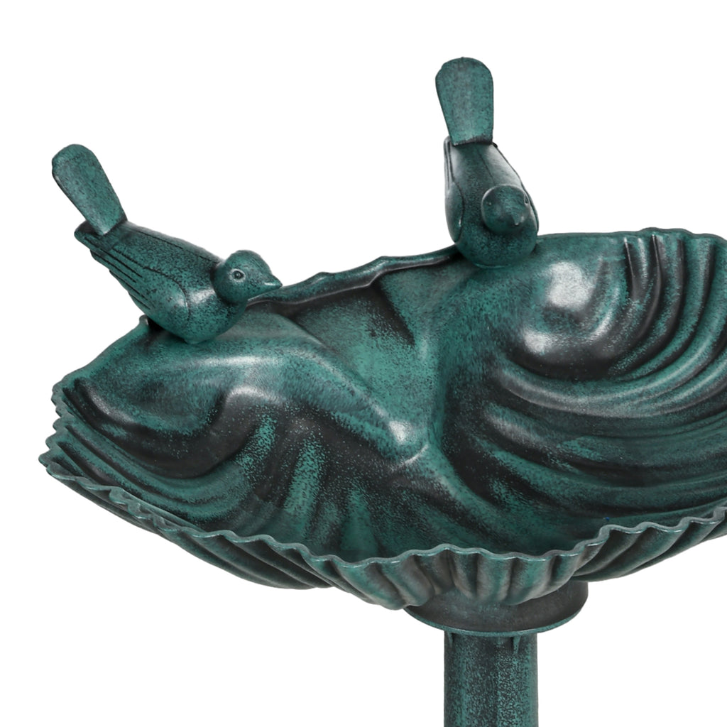 32" Decorative Bird Bath with Dual Basins and Bird Statues – view 7