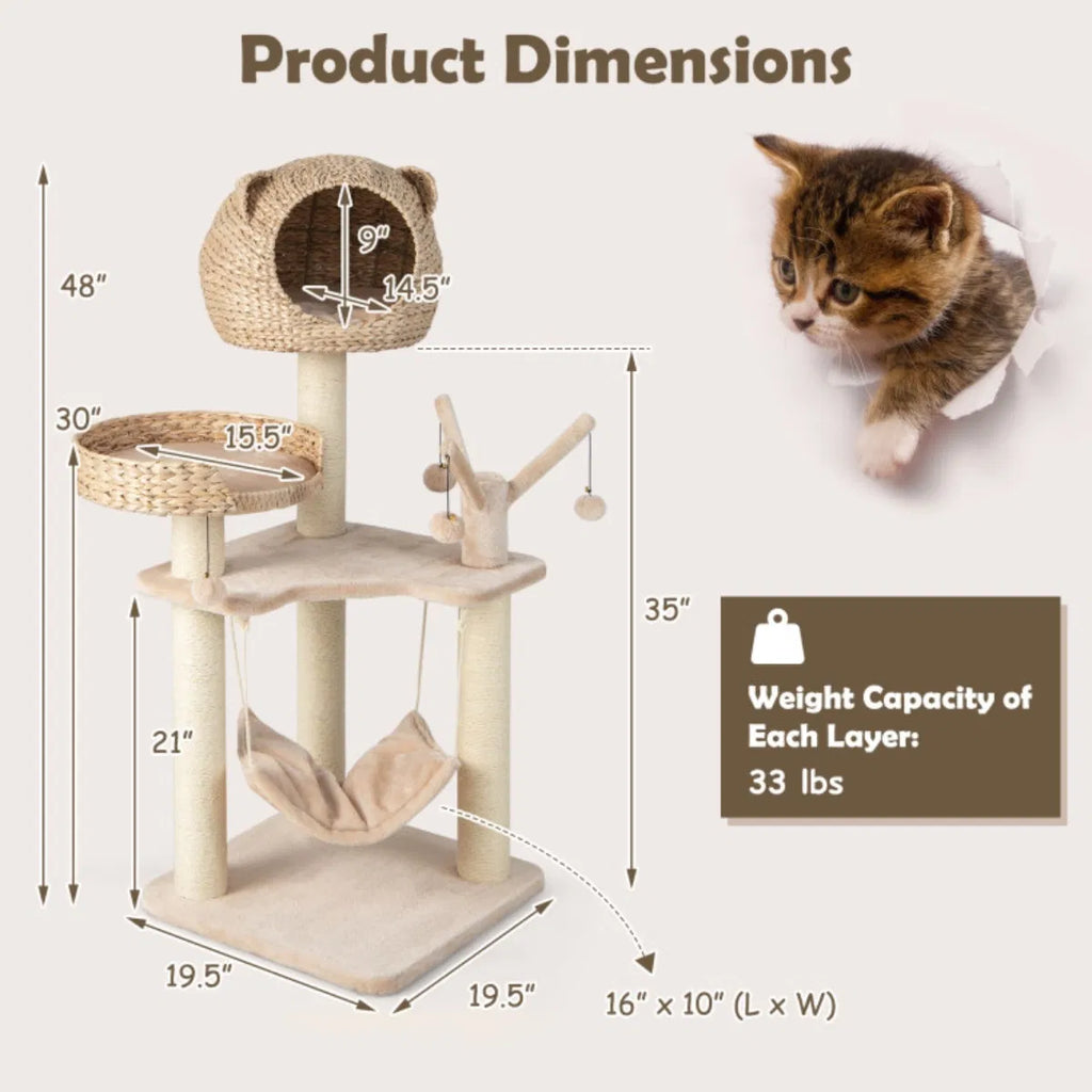 Five-story cat tree with hammock – view 9