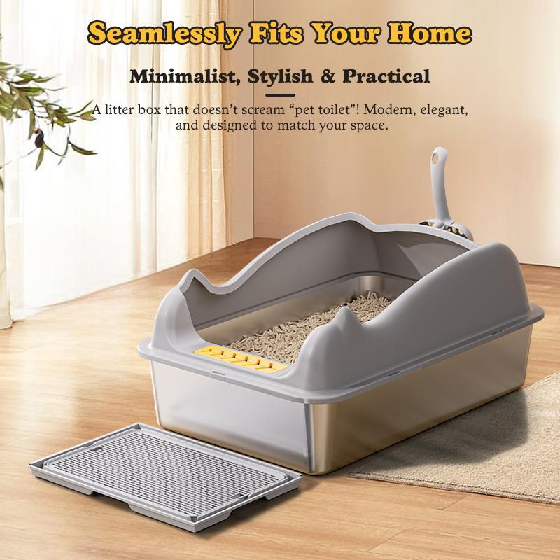 Large Stainless Steel Cat Litter Box – view 9
