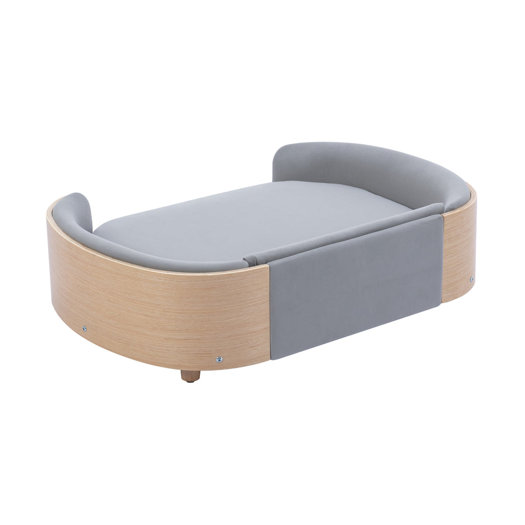 Elevated Dog Bed Sofa with Solid Wood Legs and Velvet Cushion – view 8