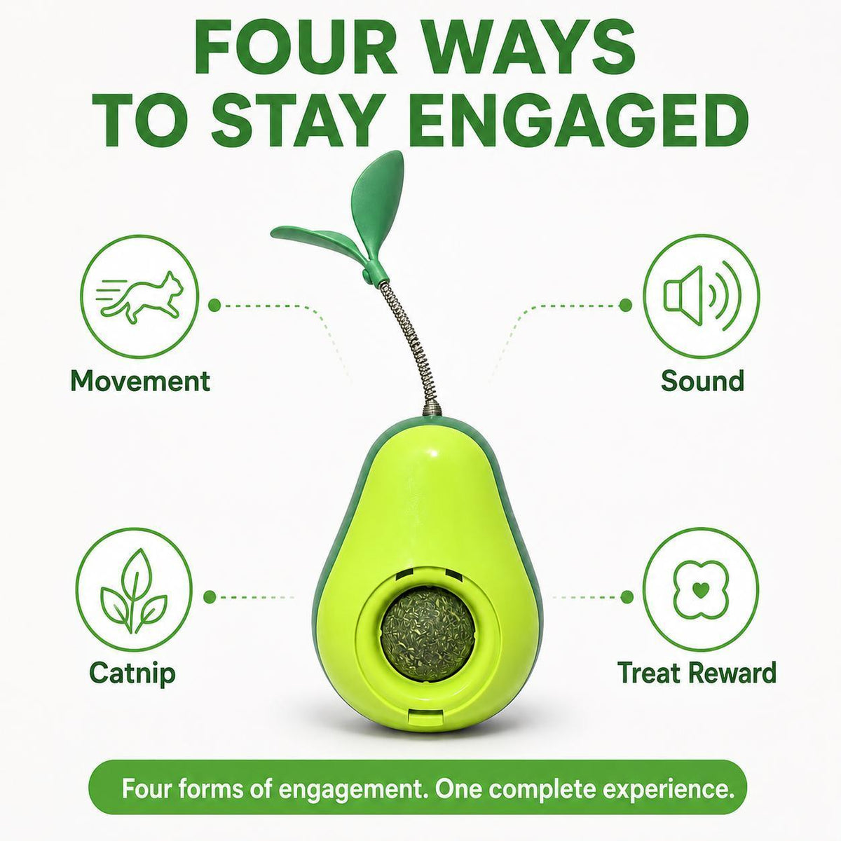 Avocado-Shaped Cat Tumbler Toy for Interactive Play – view 10