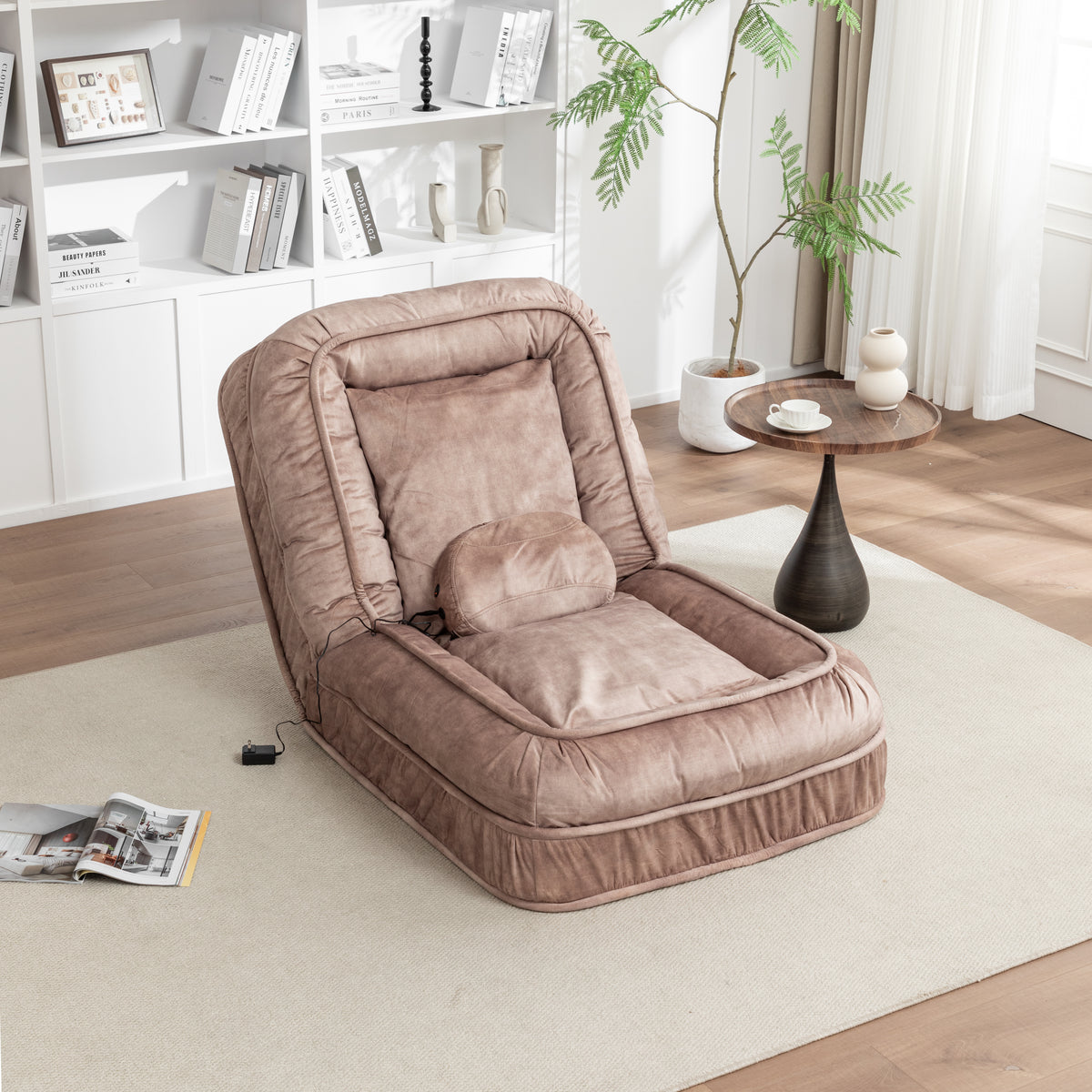Upholstered Dog Bed with Adjustable Backrest and Massage Pillow – view 9