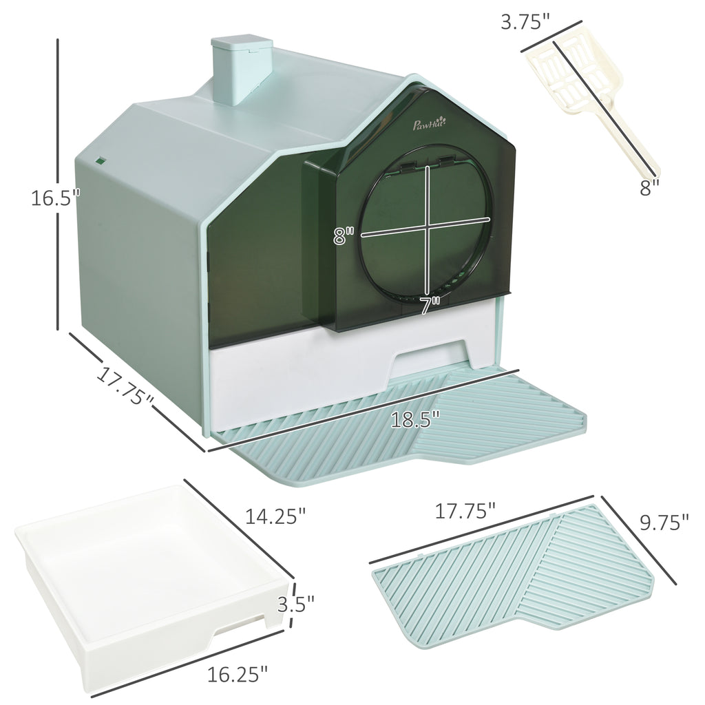 Hooded Cat Litter Box with Litter Mat – view 7