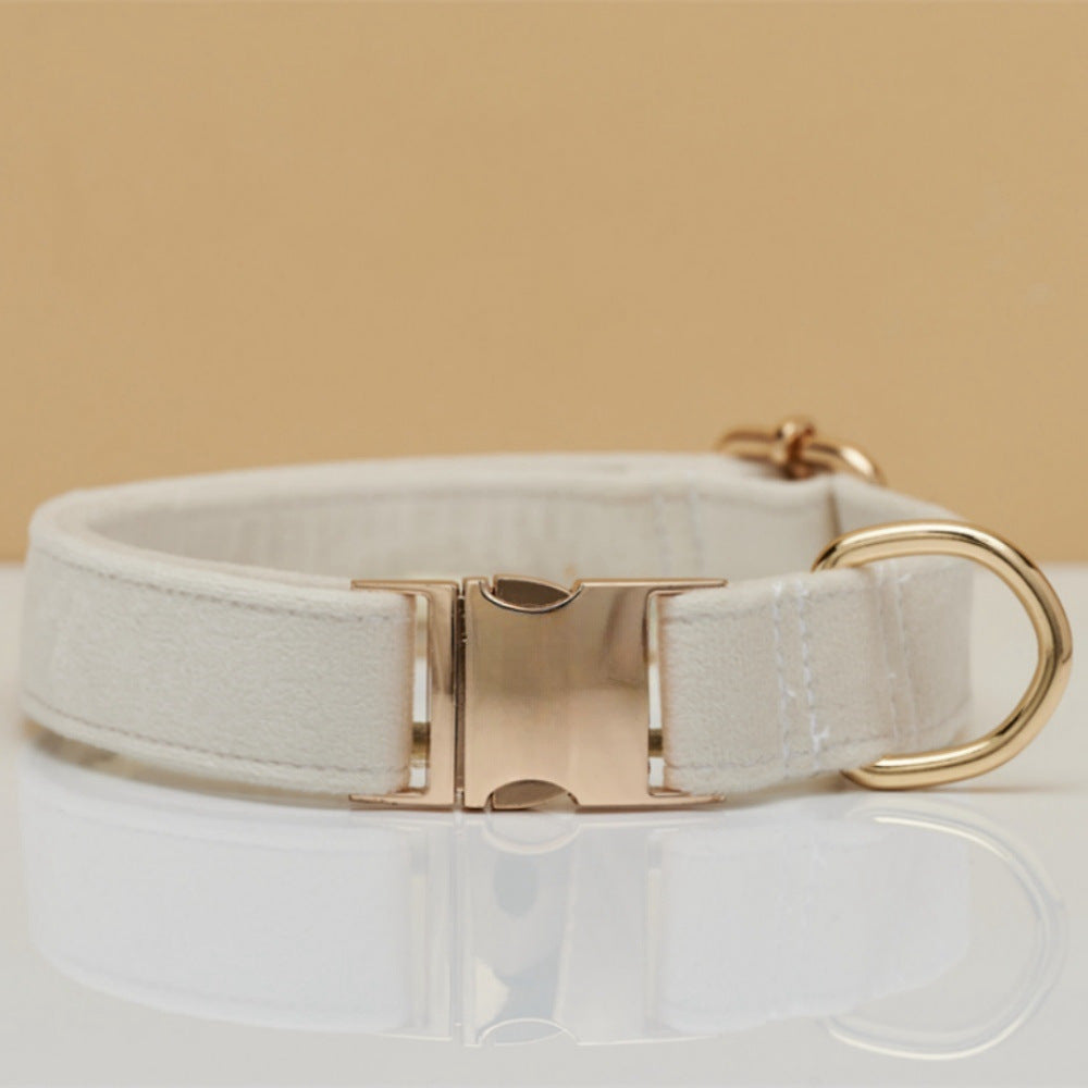 Personalized Velvet Dog Collar and Leash Set with Bow – view 14