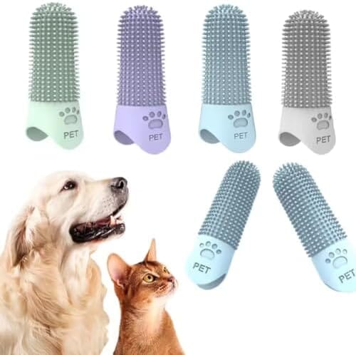 4Pcs 360° Pet Finger Toothbrush