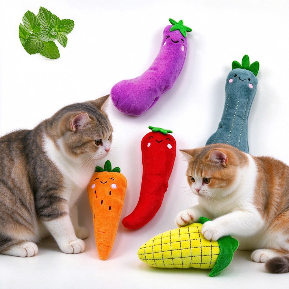 5 Pack Vegetable Catnip Plush Toys