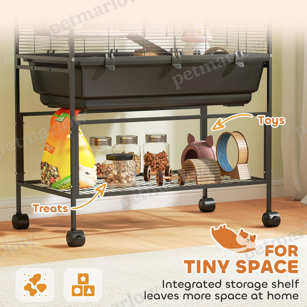 5-Tier Hamster Cage with Exercise Wheel and Storage Shelf – view 4