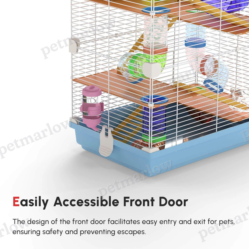 5-Tier Hamster Cage with Exercise Wheels and Play Tube – view 4