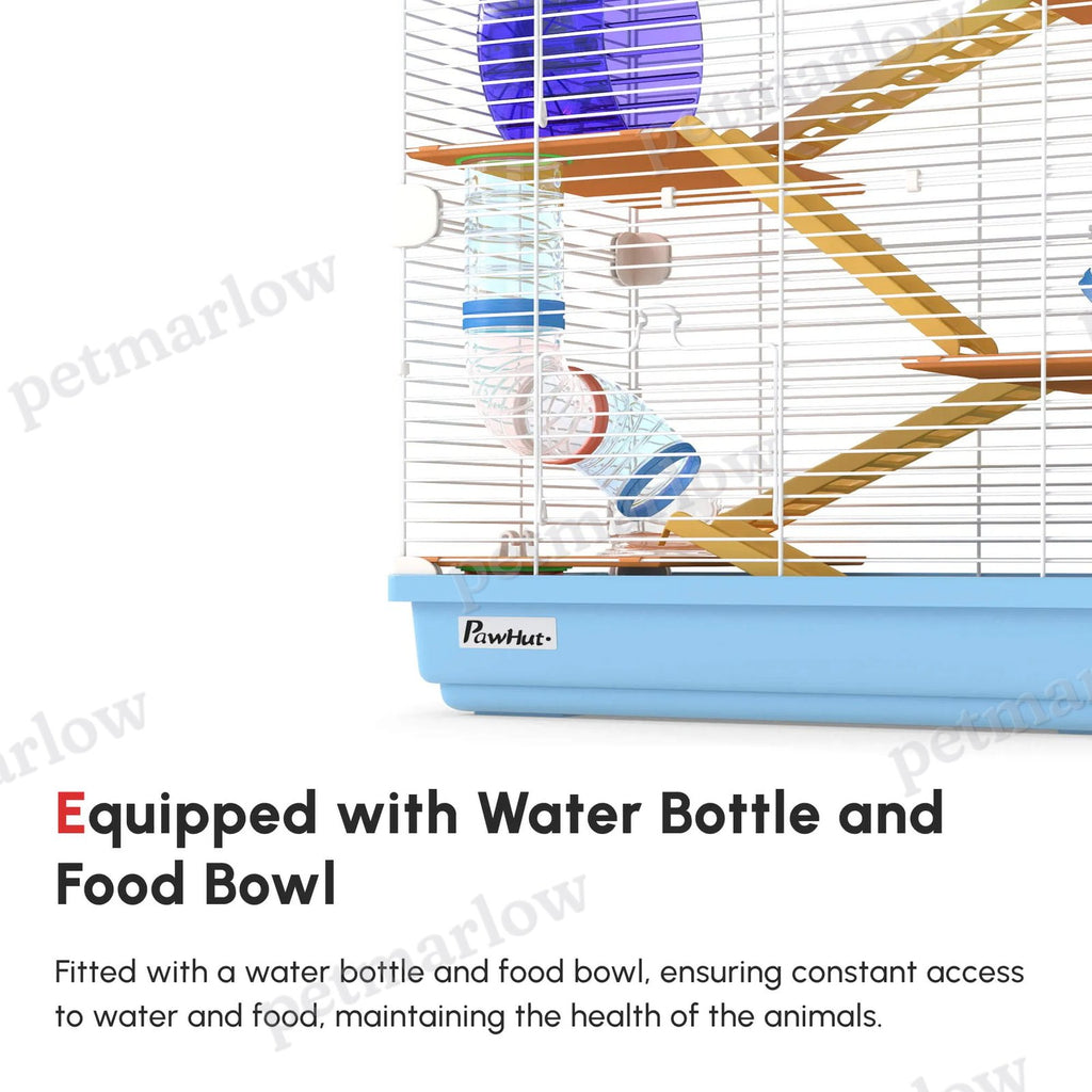 5-Tier Hamster Cage with Exercise Wheels and Play Tube – view 5