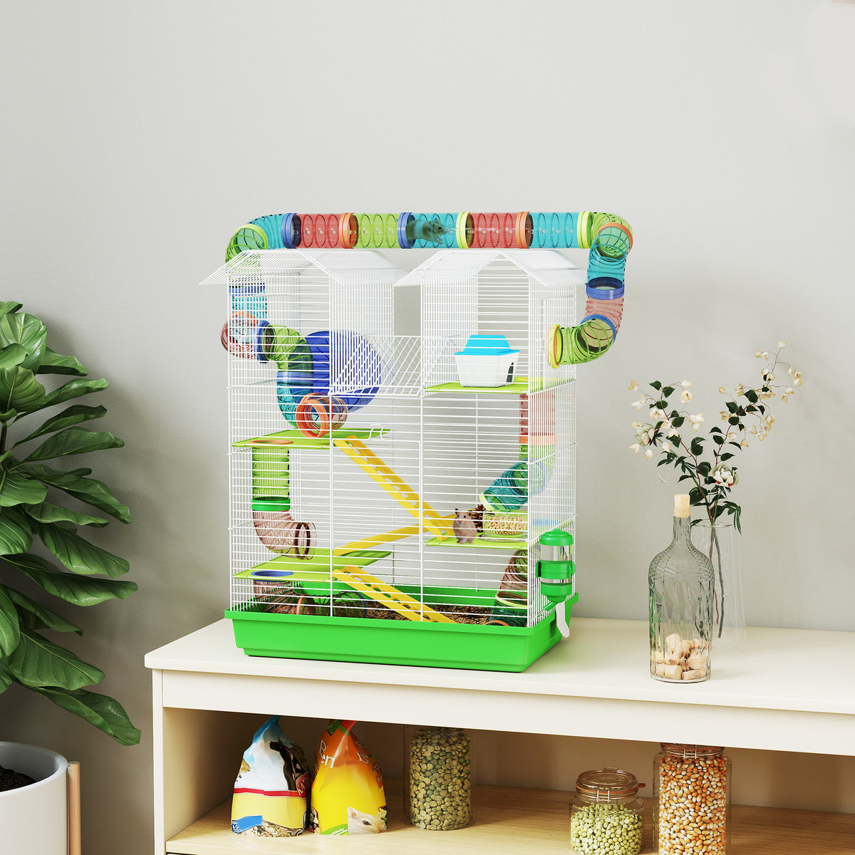 5-Tier Hamster Cage with Tubes and Accessories