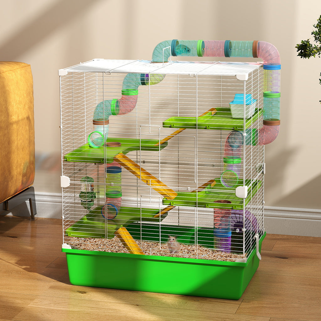 5-Tier Hamster Cage with Wheel and Water Bottle
