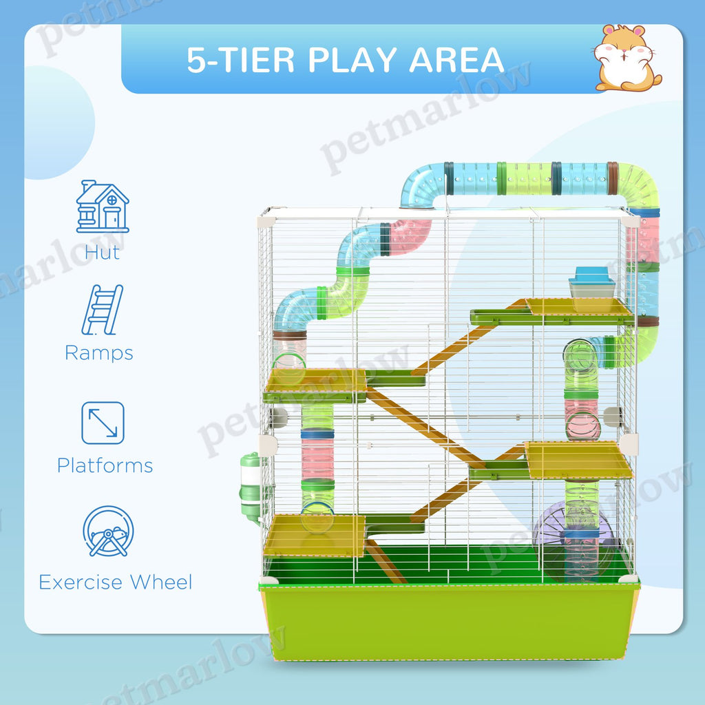 5-Tier Hamster Cage with Wheel and Water Bottle – view 5