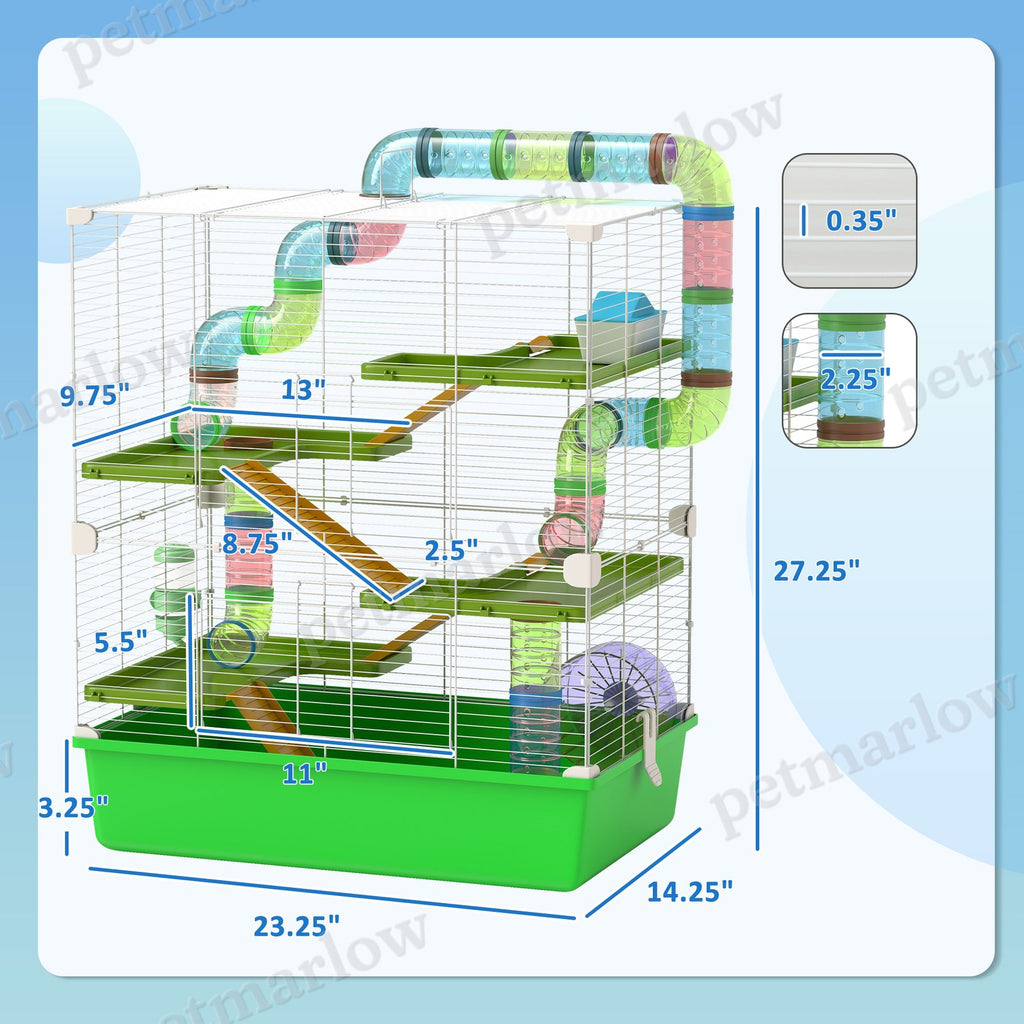 5-Tier Hamster Cage with Wheel and Water Bottle – view 6