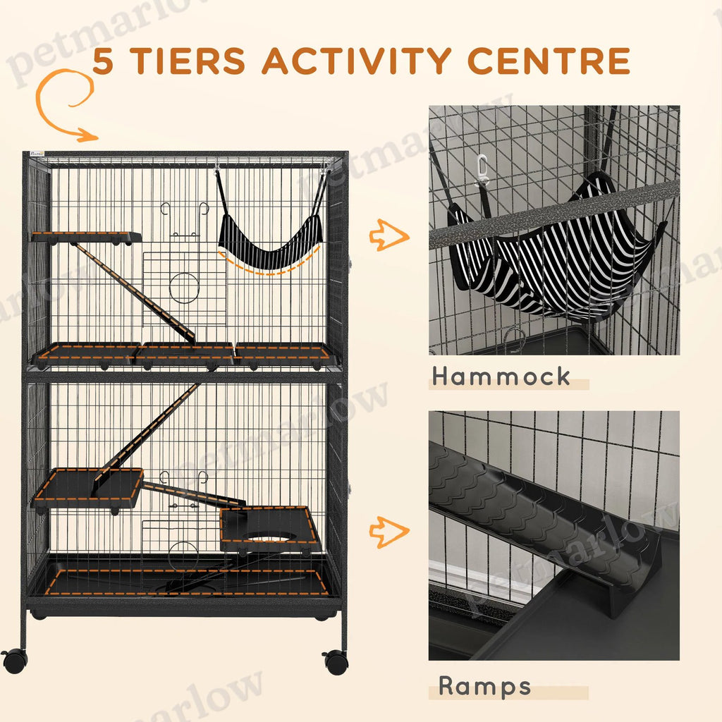 5-Tier Rolling Small Animal Cage for Chinchillas and Kittens – view 5
