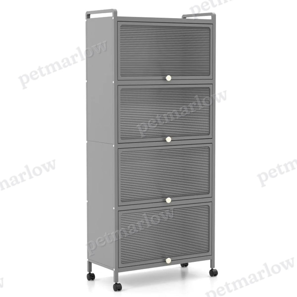 5-Tier Rolling Storage Rack with Dust-Proof Doors – view 6