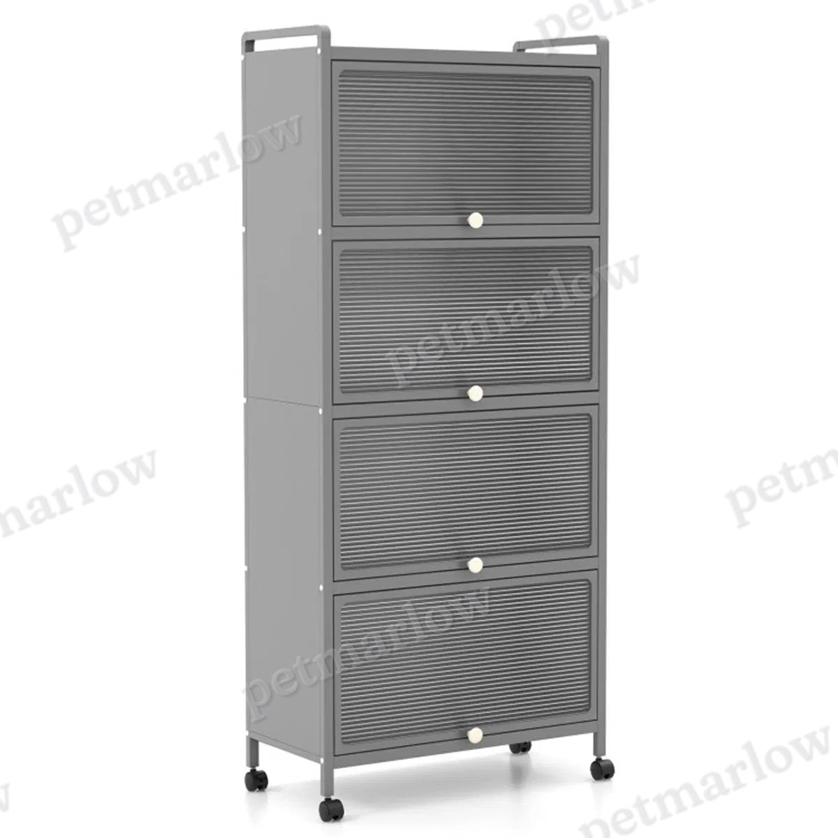 5-Tier Rolling Storage Rack with Dust-Proof Doors – view 6