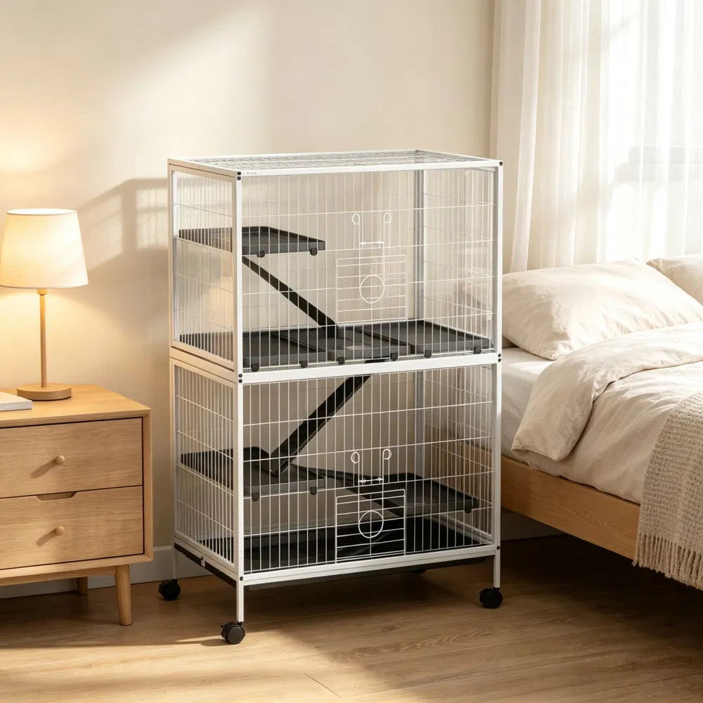 50 Inch Tall Rolling Ferret and Chinchilla Cage with Hammock – view 2