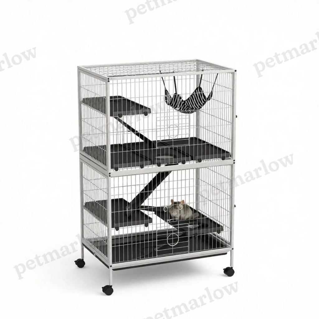 50 Inch Tall Rolling Ferret and Chinchilla Cage with Hammock – view 3