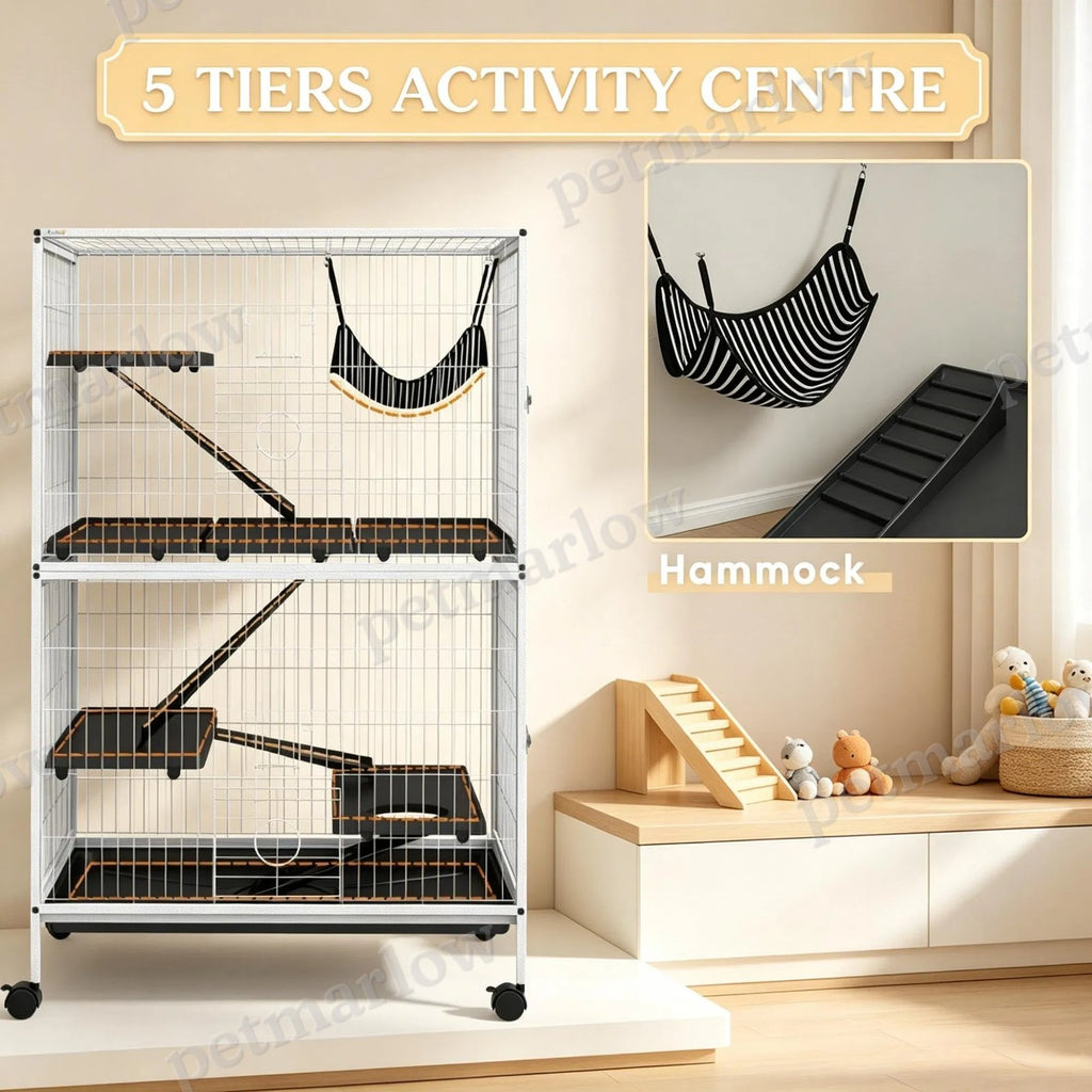 50 Inch Tall Rolling Ferret and Chinchilla Cage with Hammock – view 6