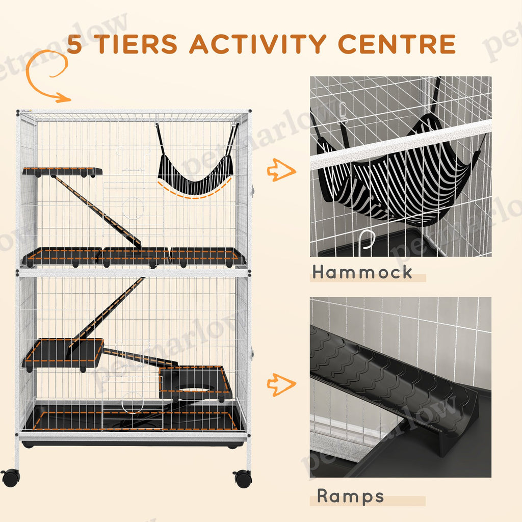 50" Rolling Small Animal Cage with Hammock and 4 Doors – view 4
