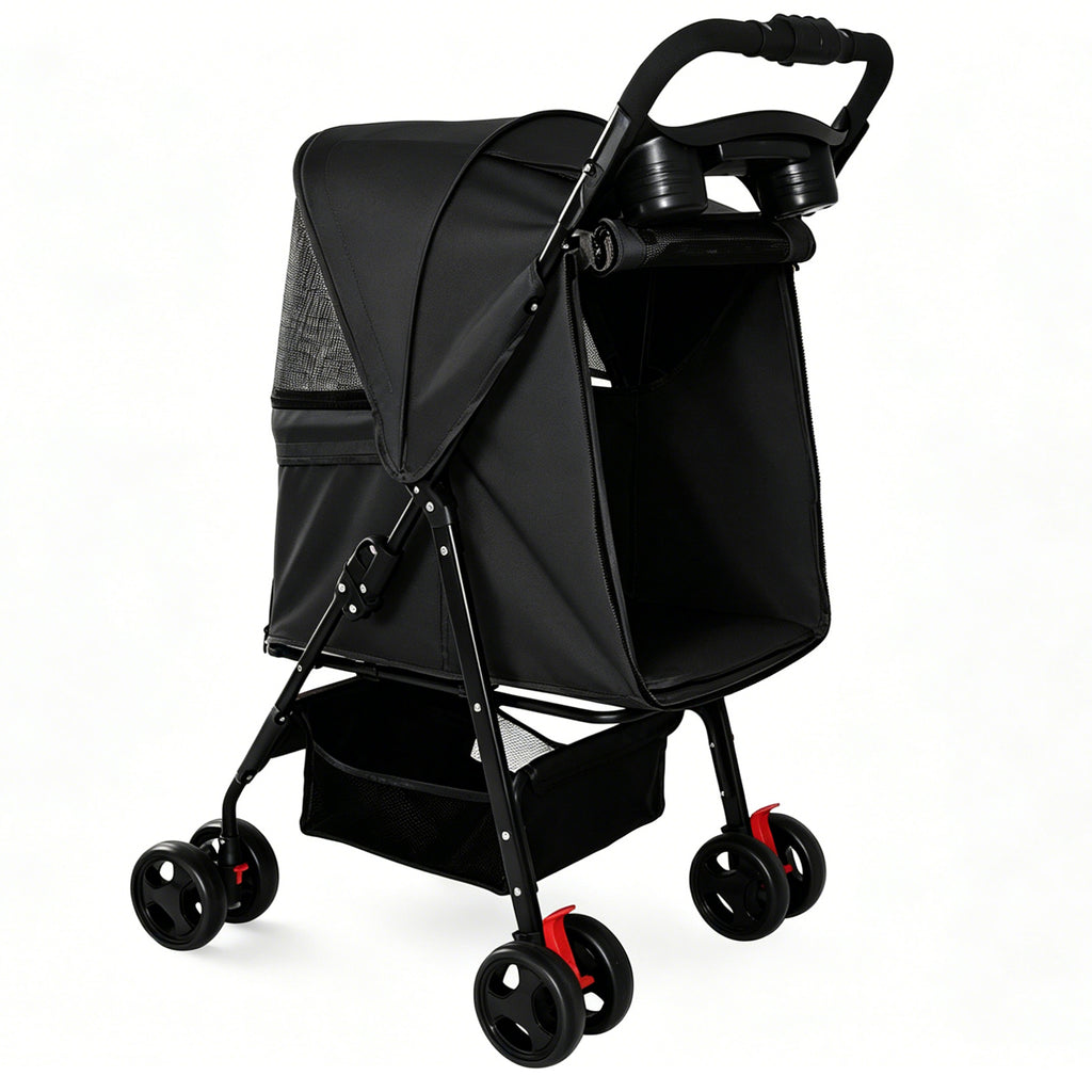 Foldable Pet Stroller for Small Dogs and Cats Up to 28 lbs