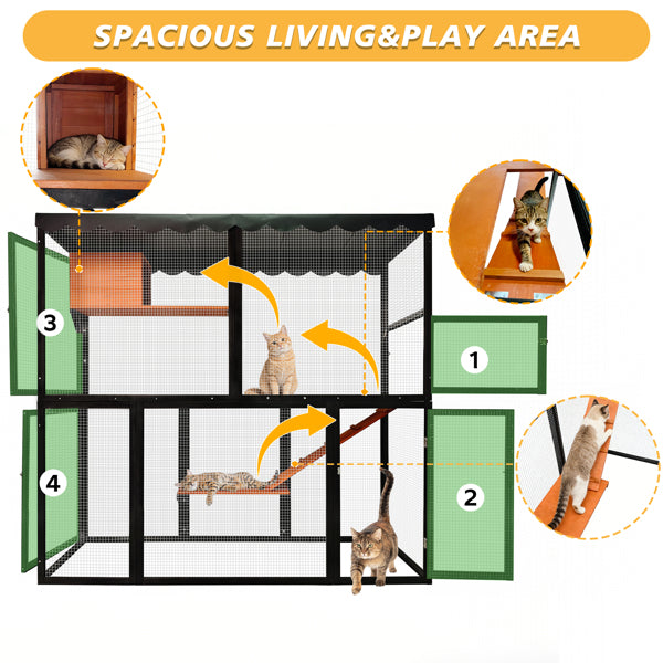 Large Outdoor Cat Enclosure with 4-Tier Design – view 8