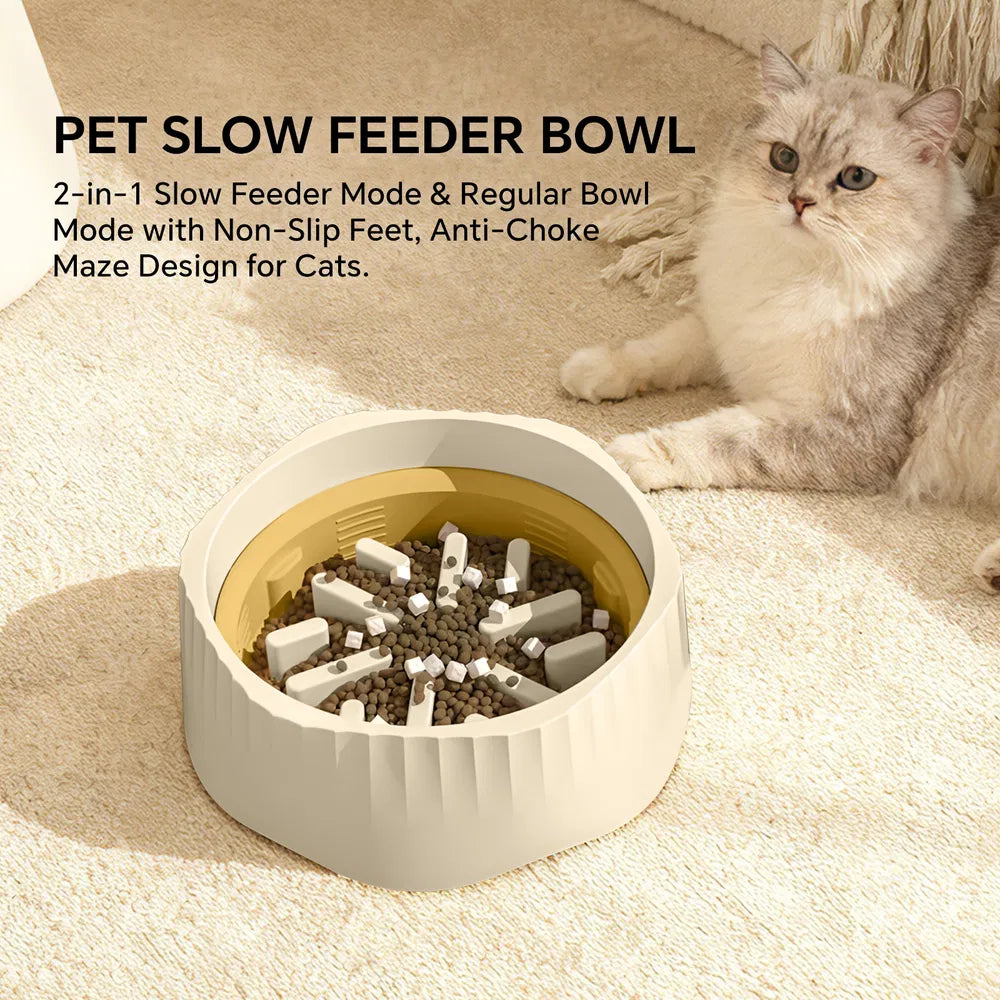 2-in-1 Slow Feeder Bowl for Cats