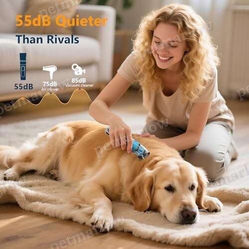 50dB Low Noise Cordless Pet Thick Coats Trimmer with Titanium – view 2