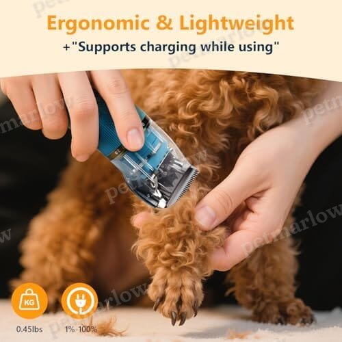 50dB Low Noise Cordless Pet Thick Coats Trimmer with Titanium – view 3