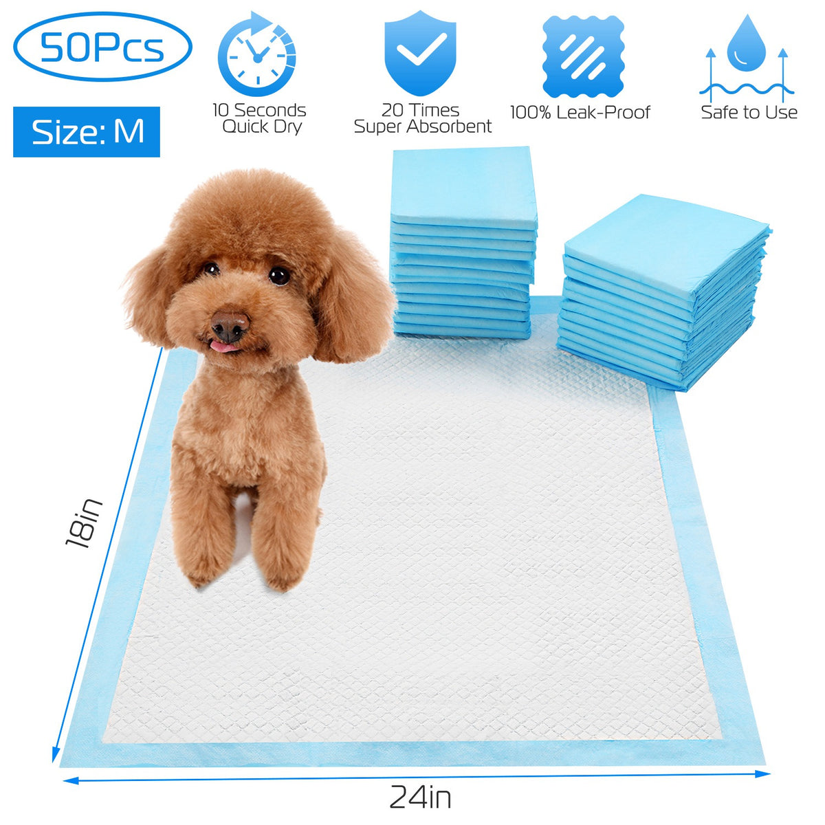 50 Pack Dog Training Pads for Potty Training