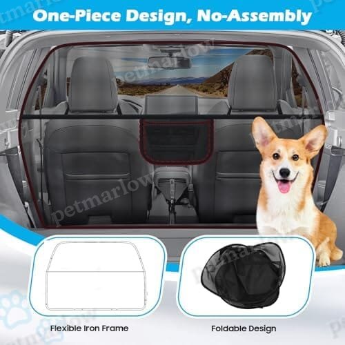 51.2" Wide Dog Car Divider Back Seat Barrier Behind Front Seats – view 5