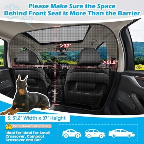 51.2" Wide Dog Car Divider Back Seat Barrier Behind Front Seats – view 8