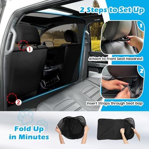 51.2" Wide Dog Car Divider Back Seat Barrier Behind Front Seats – view 7