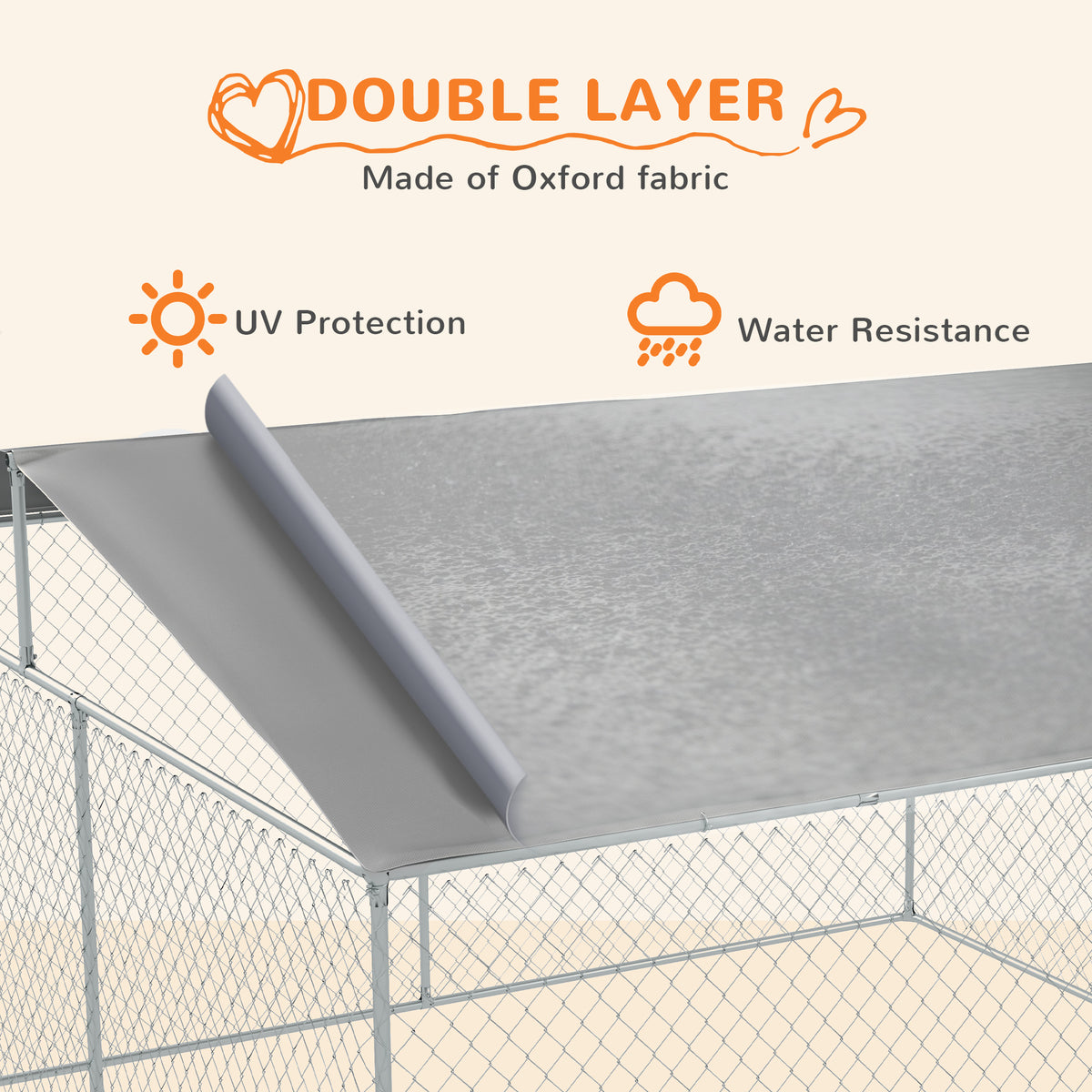 Dog Kennel Outdoor Dog Run with Canopy – view 9