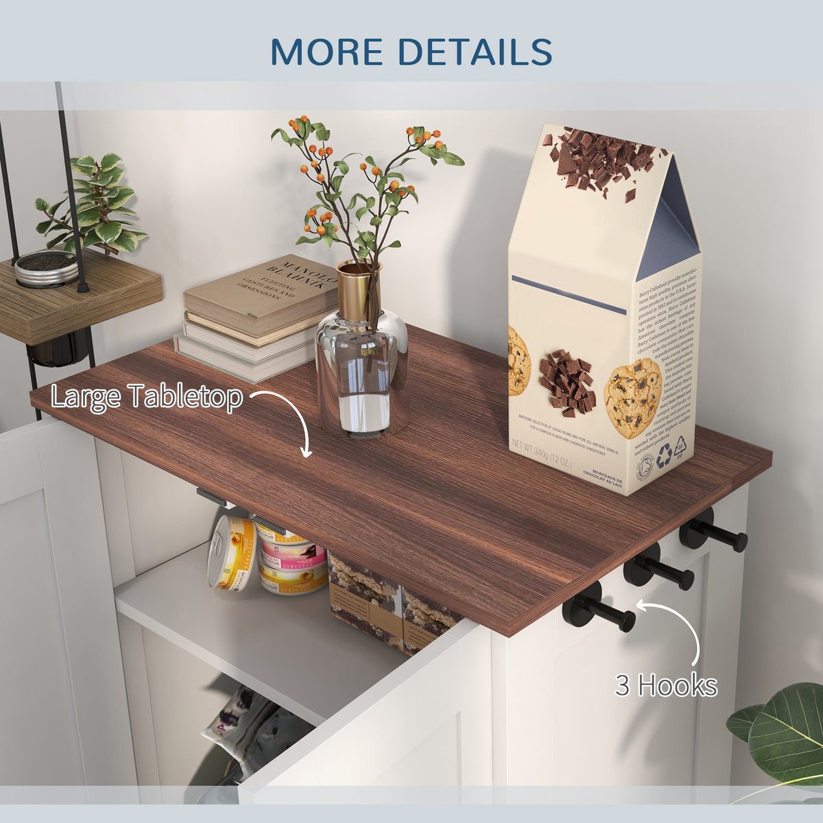 Dog Feeding Station with Storage Cabinet and Adjustable Bowls – view 7