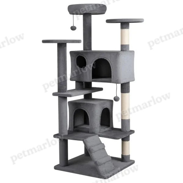 52" Tall Cat Tree Tower with Perches and Condos – view 3