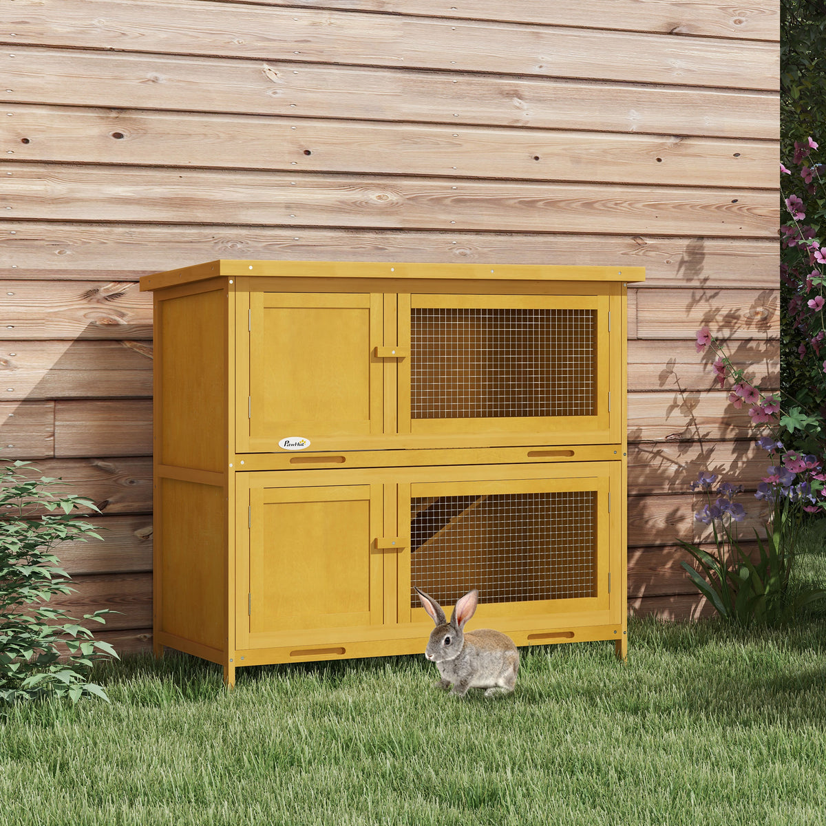Wooden Bunny Hutch with Ramp for Indoor/Outdoor Use – view 7