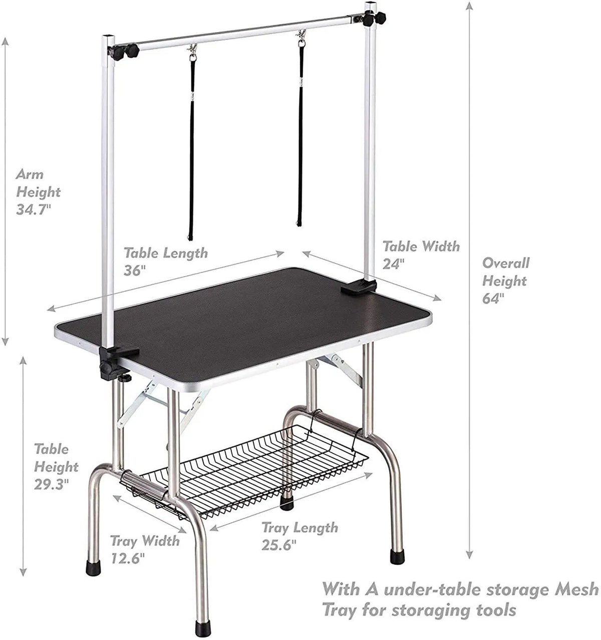 36" Adjustable Dog Grooming Table with Arm – view 12